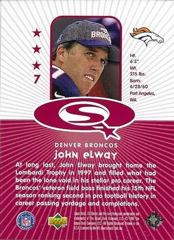1998 UD Choice - StarQuest Red #7 John Elway Back