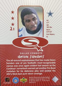 1998 UD Choice - StarQuest Red #21 Deion Sanders Back