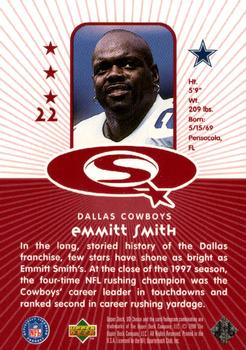 1998 UD Choice - StarQuest Red #22 Emmitt Smith Back