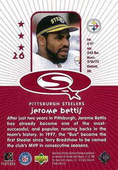 1998 UD Choice - StarQuest Red #26 Jerome Bettis Back