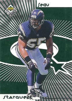 1998 UD Choice - StarQuest/RookQuest Green #SR05 Junior Seau / Takeo Spikes Front