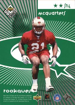 1998 UD Choice - StarQuest/RookQuest Green #SR14 Steve Young / R.W. McQuarters Back
