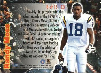 1998 Ultra - Caught in the Draft #8 CD Randy Moss Back