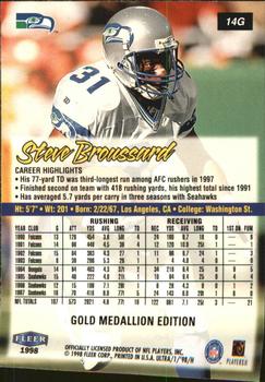 1998 Ultra - Gold Medallion #14G Steve Broussard Back