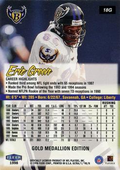 1998 Ultra - Gold Medallion #18G Eric Green Back