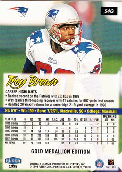 1998 Ultra - Gold Medallion #54G Troy Brown Back