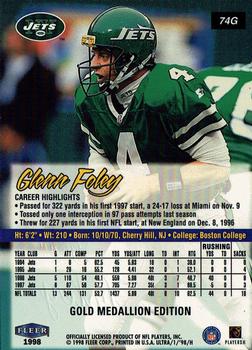 1998 Ultra - Gold Medallion #74G Glenn Foley Back
