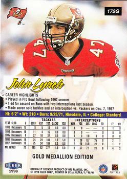 1998 Ultra - Gold Medallion #172G John Lynch Back