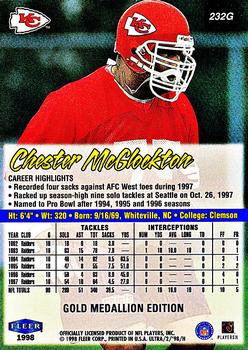 1998 Ultra - Gold Medallion #232G Chester McGlockton Back