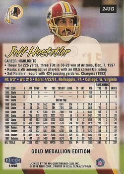 1998 Ultra - Gold Medallion #243G Jeff Hostetler Back