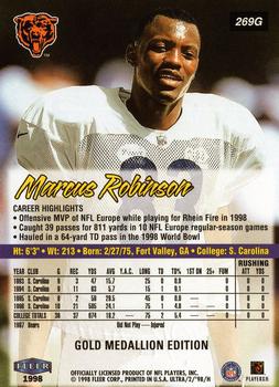 1998 Ultra - Gold Medallion #269G Marcus Robinson Back