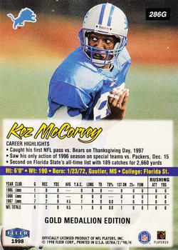 1998 Ultra - Gold Medallion #286G Kez McCorvey Back