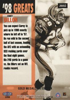 1998 Ultra - Gold Medallion #366G Corey Dillon Back
