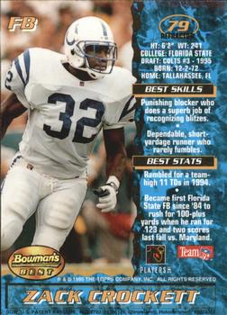 1995 Bowman's Best - Refractors #79 Zack Crockett Back