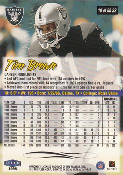 1998 Ultra - Sensational Sixty #10SS Tim Brown Back