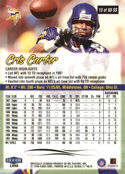 1998 Ultra - Sensational Sixty #13SS Cris Carter Back