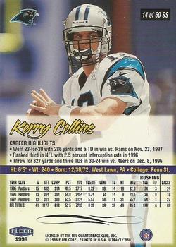 1998 Ultra - Sensational Sixty #14SS Kerry Collins Back
