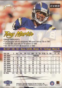 1998 Ultra - Sensational Sixty #37SS Tony Martin Back