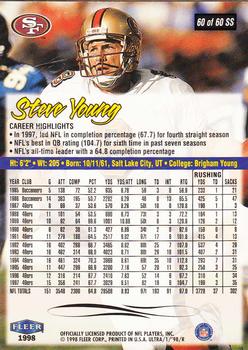 1998 Ultra - Sensational Sixty #60SS Steve Young Back