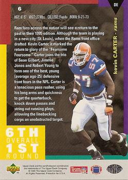 1995 Collector's Choice #6 Kevin Carter Back