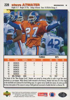1995 Collector's Choice #228 Steve Atwater Back