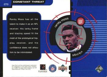 1998 Upper Deck - Constant Threat #CT3 Randy Moss Back