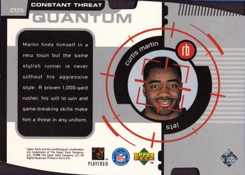 1998 Upper Deck - Constant Threat Tier 1 (Quantum Silver) #CT25 Curtis Martin Back