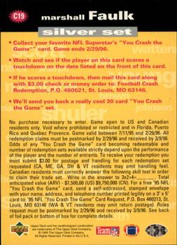 1995 Collector's Choice - You Crash the Game Silver #C19 Marshall Faulk Back