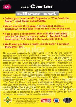 1995 Collector's Choice - You Crash the Game Silver #C21 Cris Carter Back