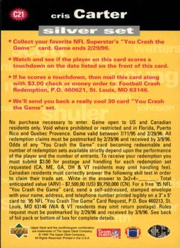 1995 Collector's Choice - You Crash the Game Silver #C21 Cris Carter Back