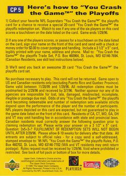 1995 Collector's Choice Update - You Crash the Game: The Playoffs Silver #CP5 Brett Favre / Warren Moon / Trent Dilfer / Scott Mitchell / Steve Walsh Back