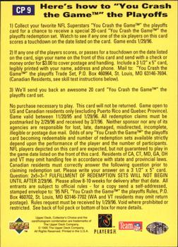 1995 Collector's Choice Update - You Crash the Game: The Playoffs Silver #CP9 Terrell Davis / Napoleon Kaufman / Chris Warren / Greg Hill / Natrone Means Back