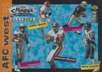 1995 Collector's Choice Update - You Crash the Game: The Playoffs Silver #CP15 Tim Brown / Willie Davis / Tony Martin / Shannon Sharpe / Joey Galloway Front