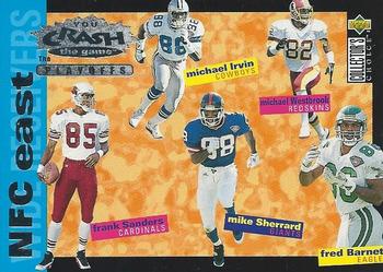 1995 Collector's Choice Update - You Crash the Game: The Playoffs Silver #CP16 Michael Irvin / Michael Westbrook / Frank Sanders / Mike Sherrard / Fred Barnett Front