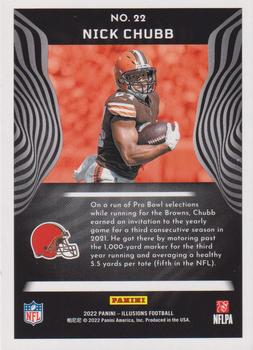 2022 Panini Illusions - Trophy Collection Emerald #22 Nick Chubb Back
