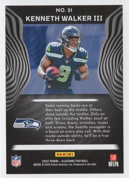 2022 Panini Illusions - Trophy Collection Emerald #51 Kenneth Walker III Back