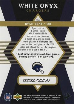 1998 Upper Deck Black Diamond Rookie Edition - White Onyx #ON16 Ryan Leaf Back