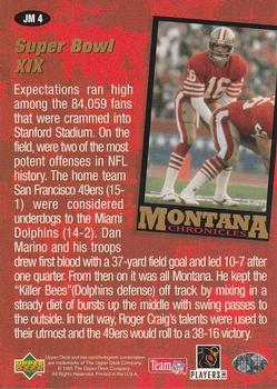 1995 Collector's Choice - Montana Chronicles #JM4 Joe Montana Back