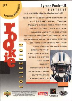 1995 Collector's Choice Update #U7 Tyrone Poole Back