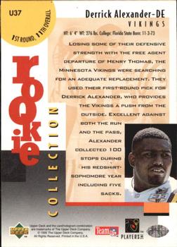 1995 Collector's Choice Update #U37 Derrick Alexander Back