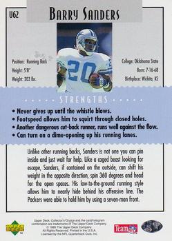 1995 Collector's Choice Update #U62 Barry Sanders Back