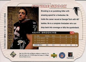1998 Upper Deck UD3 - Die Cuts #10 Keith Brooking Back