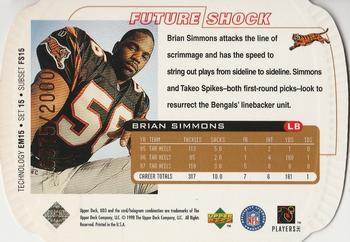 1998 Upper Deck UD3 - Die Cuts #15 Brian Simmons Back