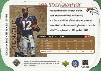 1998 Upper Deck UD3 - Die Cuts #19 Marcus Nash Back