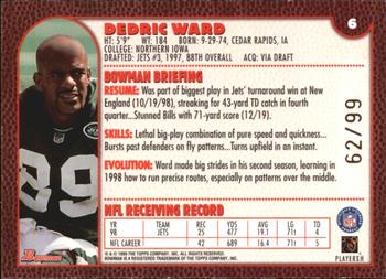 1999 Bowman - Gold #6 Dedric Ward Back