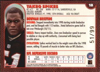 1999 Bowman - Gold #18 Takeo Spikes Back