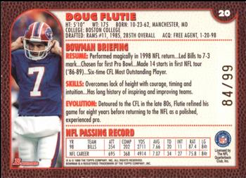 1999 Bowman - Gold #20 Doug Flutie Back