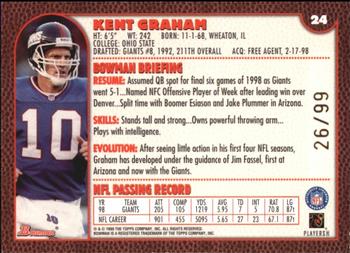 1999 Bowman - Gold #24 Kent Graham Back