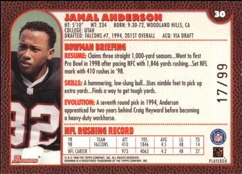 1999 Bowman - Gold #30 Jamal Anderson Back