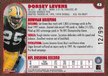 1999 Bowman - Gold #43 Dorsey Levens Back